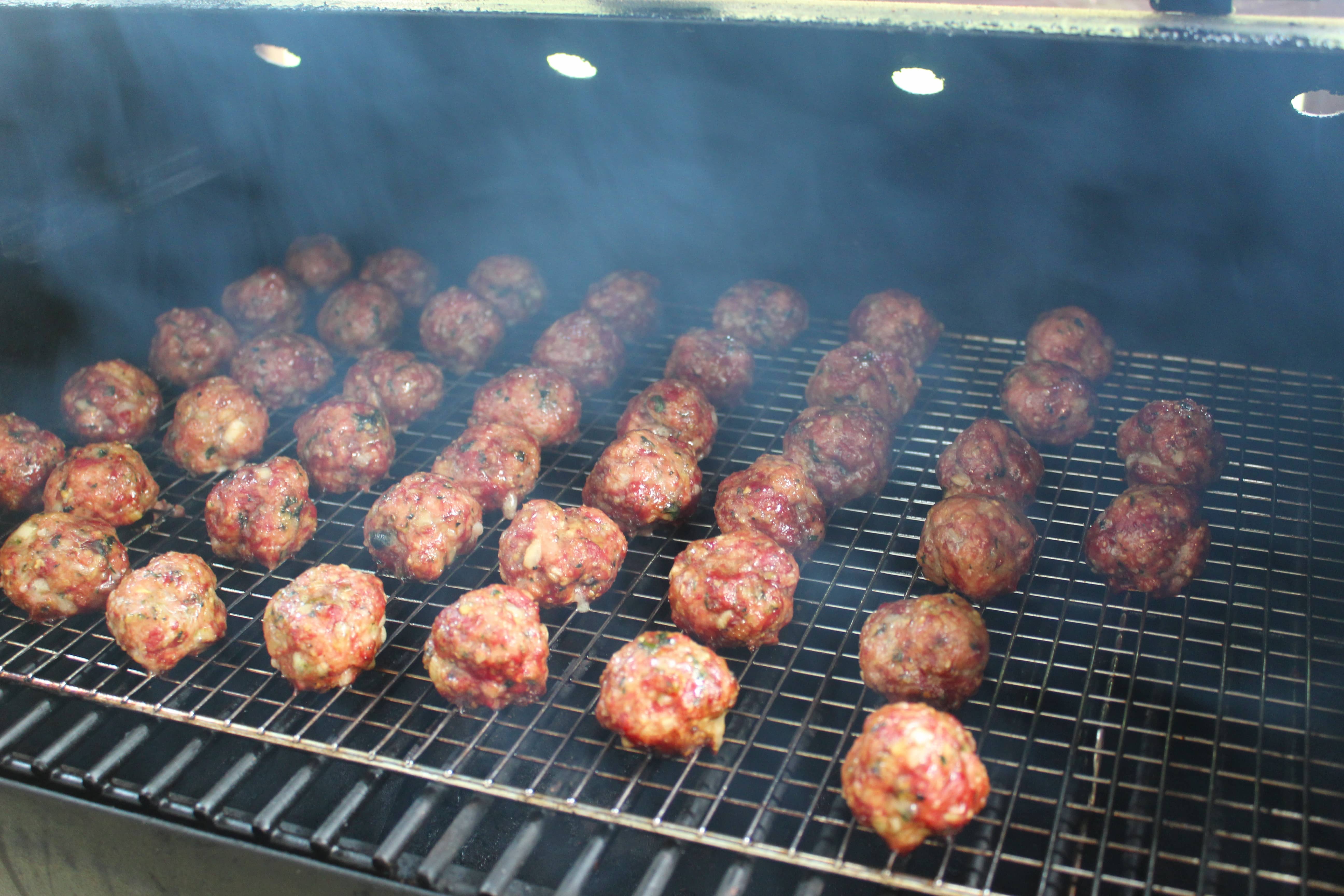 Meatballs on Smoker